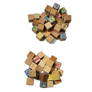 Alphabet Blocks | Letters & Numbers | Vintage Wooden Blocks